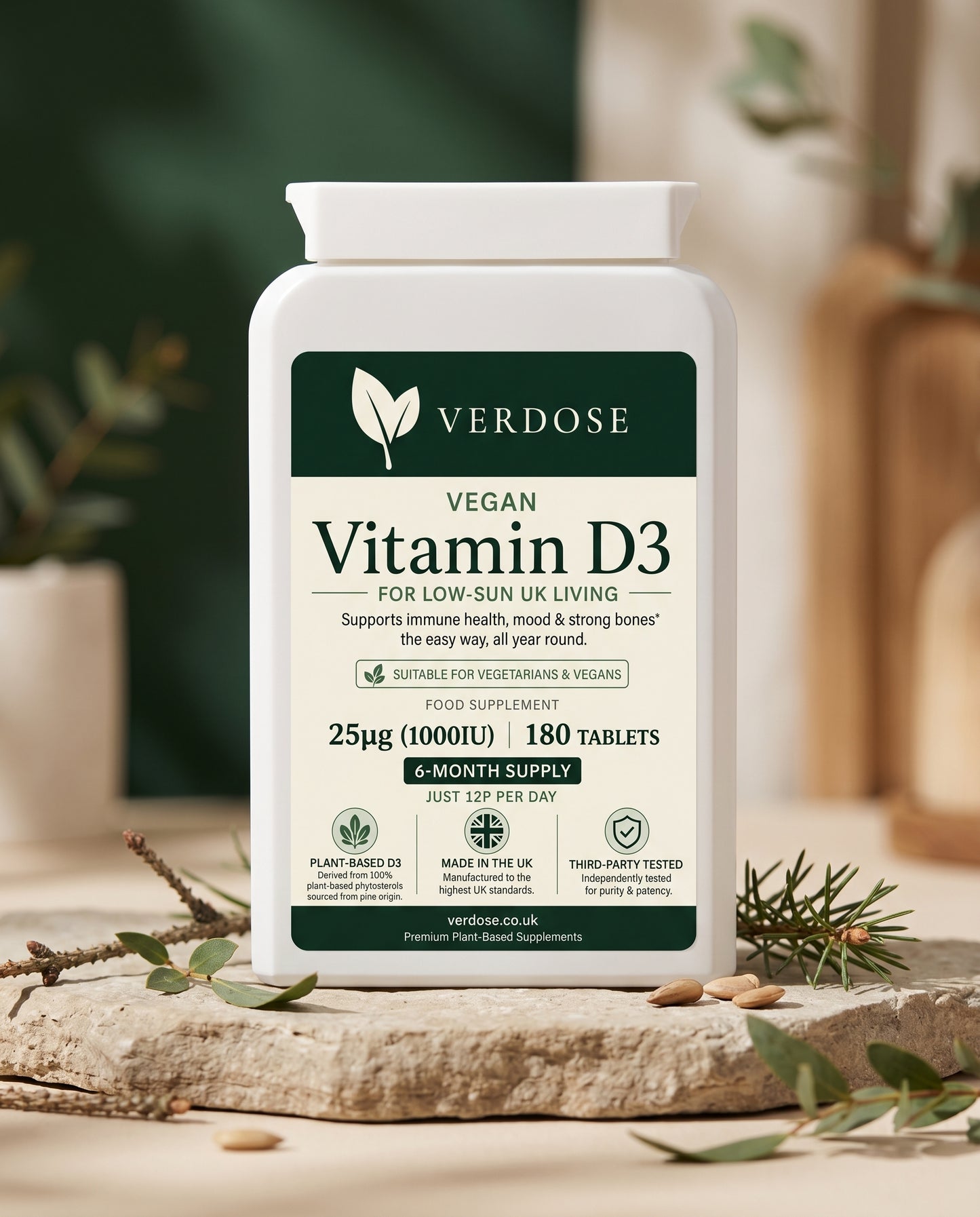 Vegan Vitamin D3 1000 IU — 180 Tablets